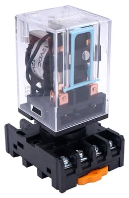 GUMMMY 12V Coil 8 Pin DPDT Electromagnetic Relay Power Relay with Plug-in Terminal Socket (Size : DC 12V)
