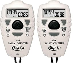 TC-895 Digital Dual Tally Counter, Electronic Up Down Clicker Counter, Add/Subtract People Counter, Handheld Pitch Counter for Golf, Lap & Sports