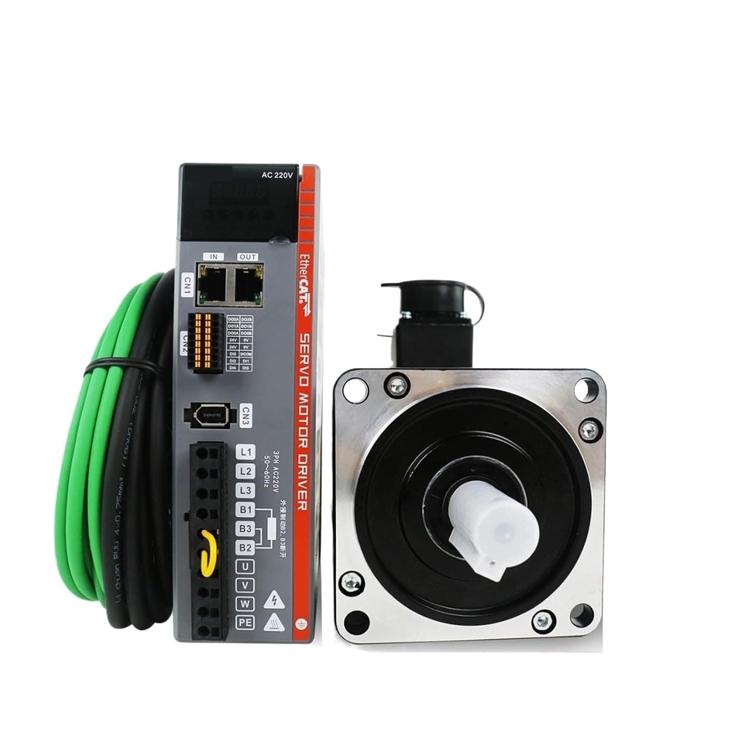 220V 5/6A 3000RPM IP65 4N.m/5N.m/6N.m 1.2KW1.5KW1.8KW AC Servo Motor Controller AC Servo Motor Drivers Kit(1.2KW Increment 17)