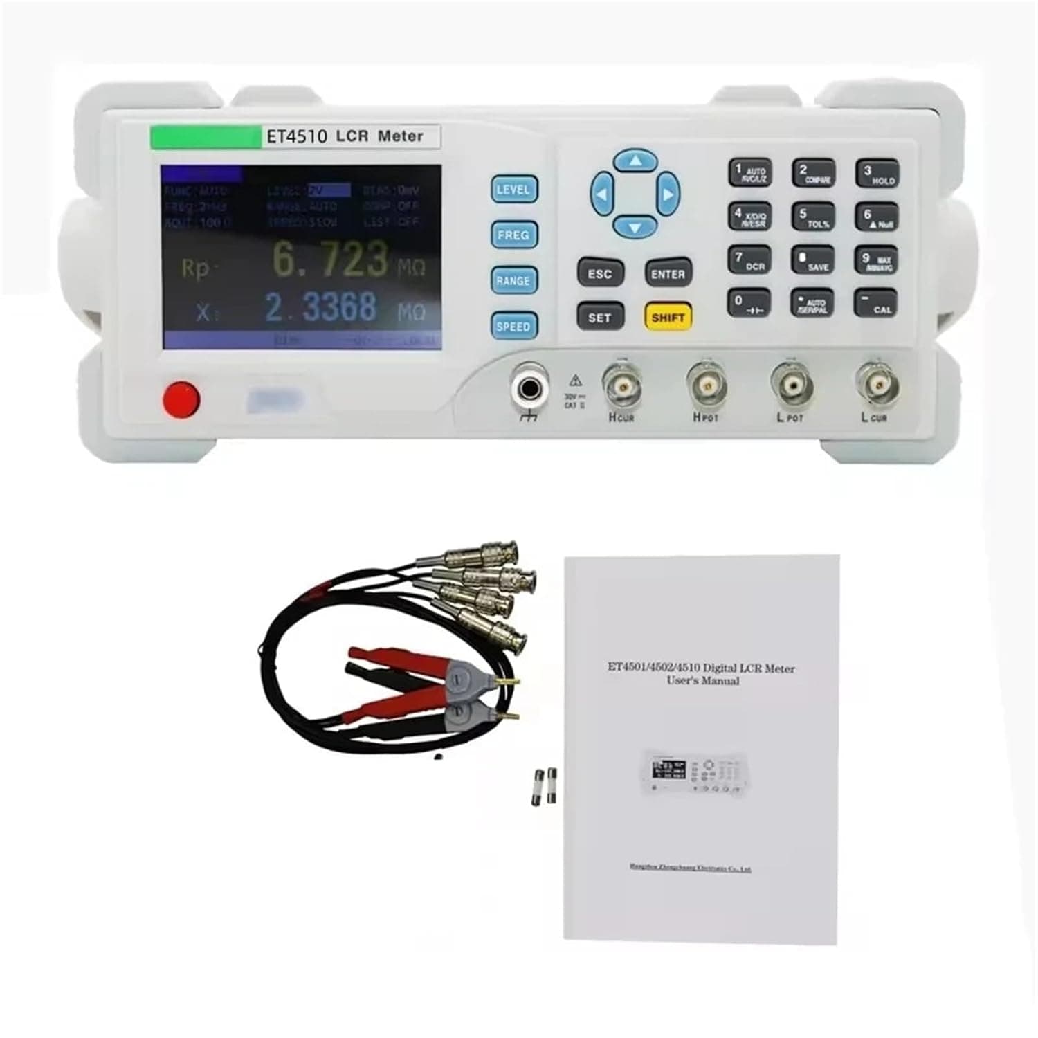 LCR Meter ET4510 Desktop Tester Digital Brid 100kHz 1 Hz Continuously Adjustable Frequency Professional Capacitor