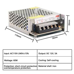 AC DC 5V 12V 24V 36V Power Supply 1A 2A 3A 4A 5A 6A 8A 10A 15A 20A 30A 220V to 5V 12V 24V Led Power Supply Converter(8a,DC5V)