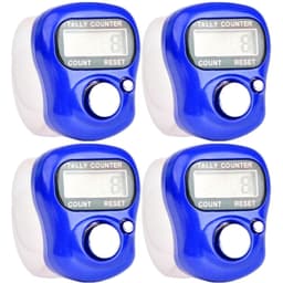 4pcs Blue 5 Digit LED Digital Row Counter, Display Counter Clicker, Handheld Number Click Counter, Electronic Finger Counter Hand Tally Counter with