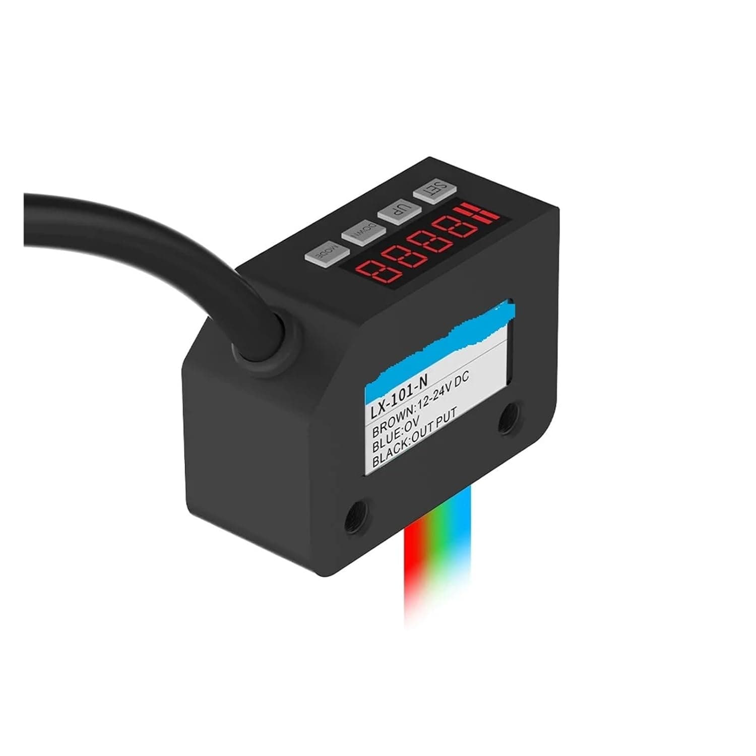 Color Sensor Photoelectric Switch RGB Mark Recognition Deviation Correction 12-24V DC NPN PNP Differential Positioning(NPN)