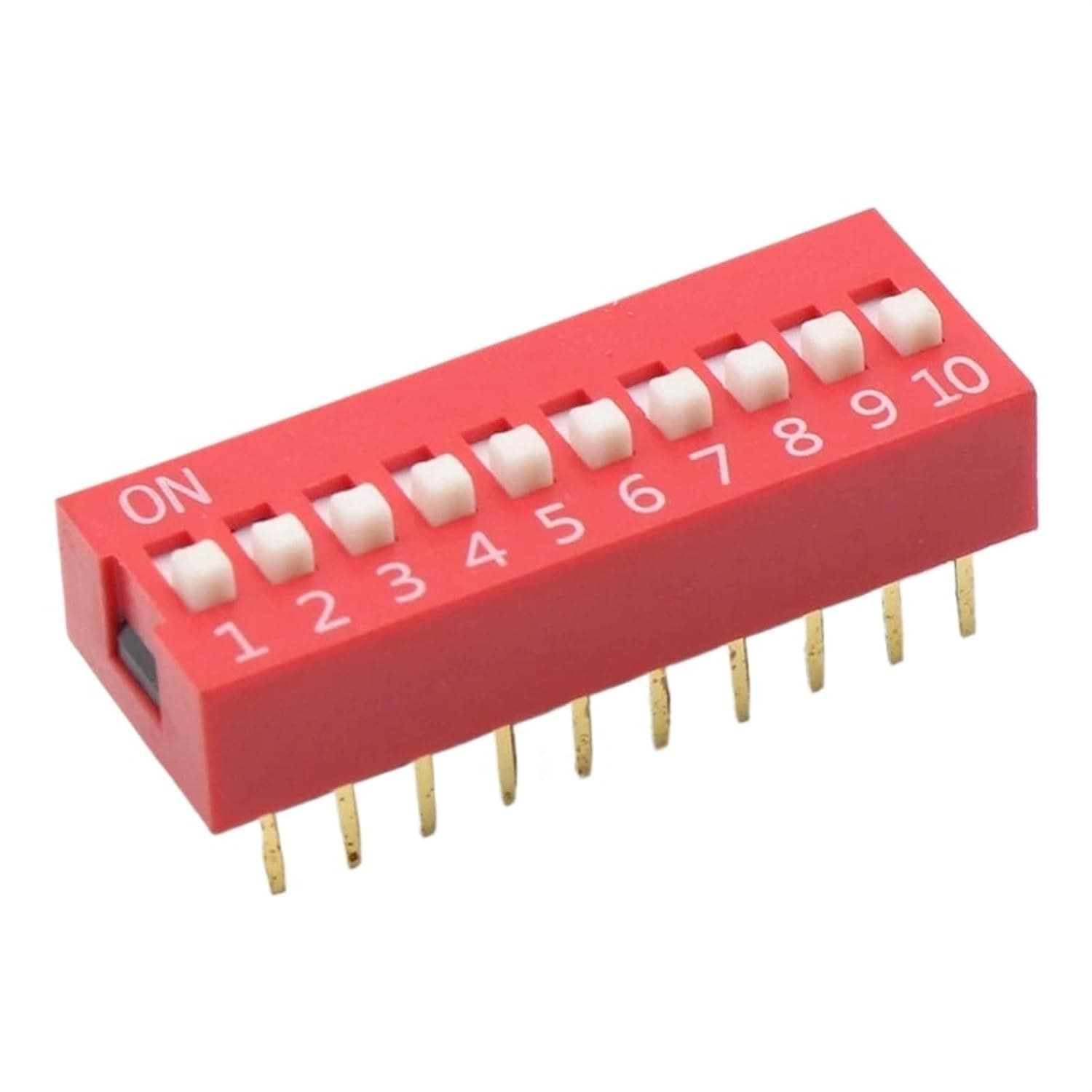 10pcs Slide Type Switch Module 2.54mm 10-Bit 10 Position Way DIP Red Pitch