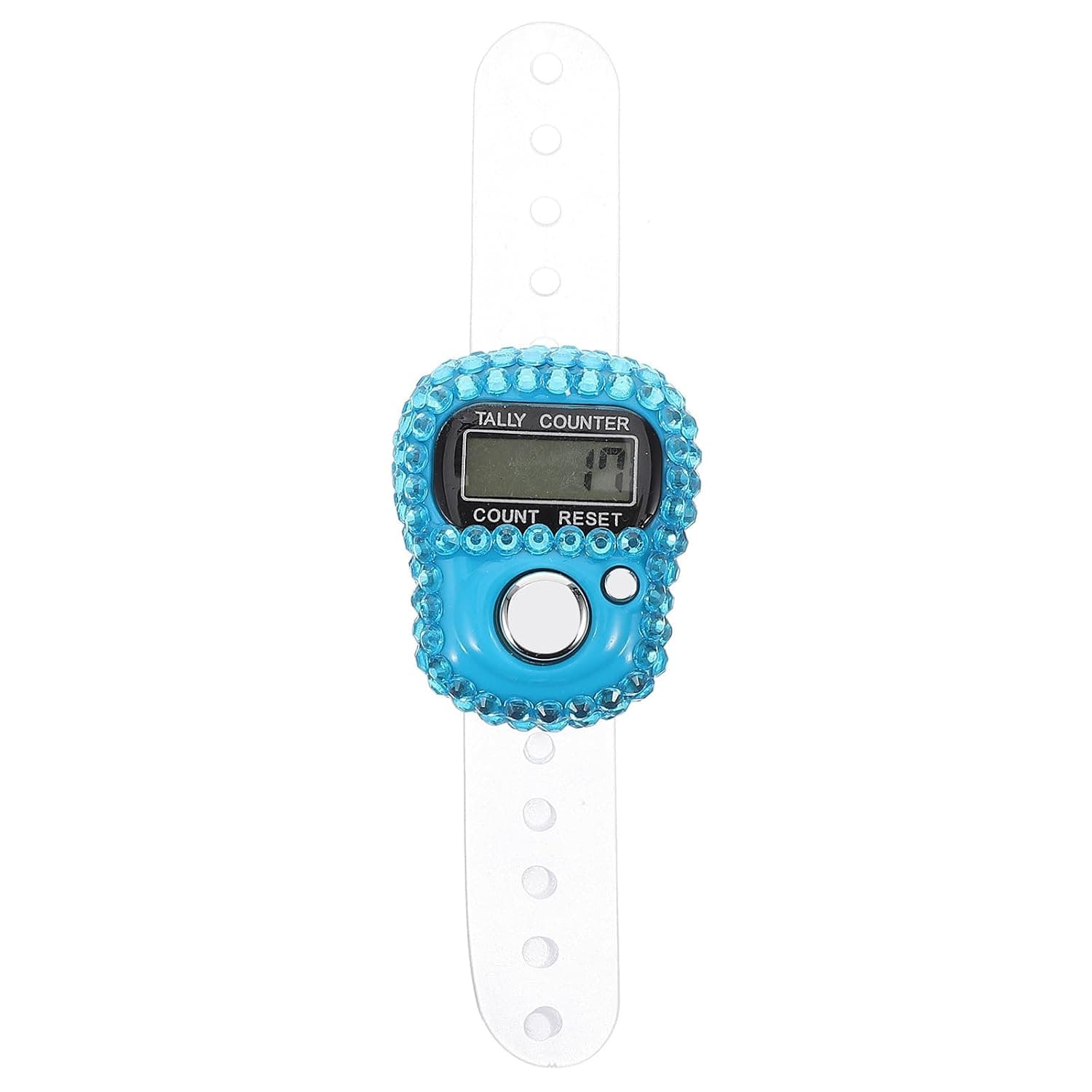 Rhinestone Finger Tally Counter, Blue Electronic Digital Handheld Counter
